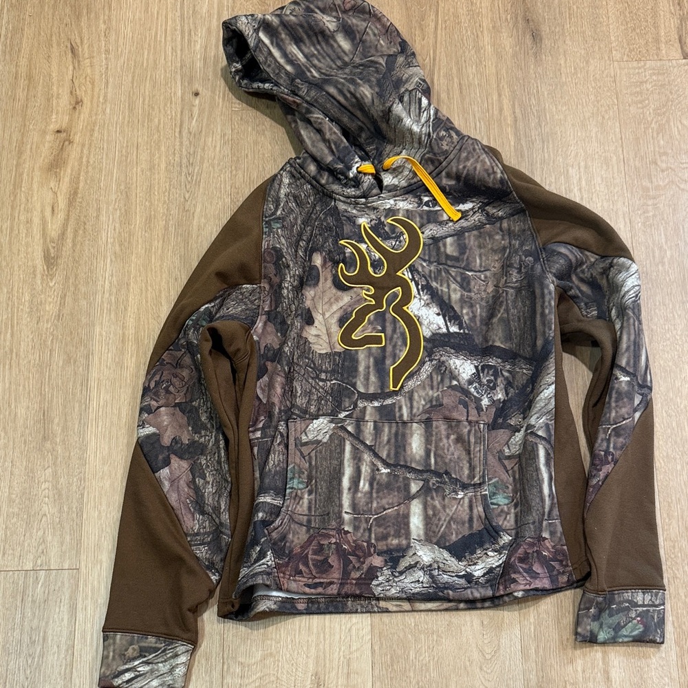 Browning Camouflage Hoodie with Gold Logo